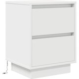  Noćni ormarići s LED svjetlima 2 kom bijeli 38x34x50 cm | shoptok.hr