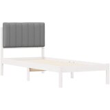  Krevetni okvir s tapiciranim uzglavljem Svijetlo siva Svjetlosiva 205.5 x 85.5 x 84.5 cm | shoptok.hr