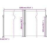  Bočna tenda na uvlačenje crna 200 x 1200 cm | shoptok.hr