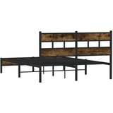  Okvir kreveta bez madraca s uzglavljem boja hrasta 140x200 cm | shoptok.hr