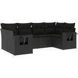  6-dijelni set vrtnih sofa s jastucima crni od poliratana | shoptok.hr
