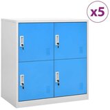  Omara s ključavnico 5 kosov siva in modra 90x45x92,5 cm jeklo | Shoptok.si