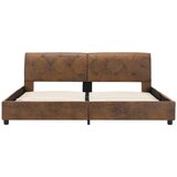 vidaXL Posteljni okvir rjav iz umetnega semiš usnja 160x200 cm | Shoptok.si
