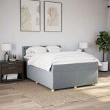 vidaXL Krevet box spring s madracem svjetlosivi 140x200 cm od tkanine | shoptok.hr