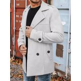 DStreet Men's double-breasted coat, light gray CX0421z | Shoptok.si