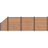 PANEL ograde 4 pcs WPC i aluminij Smeđa | shoptok.hr
