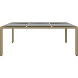  Vrtni stol 200x150x75 cm od kaljenog stakla i poliratana bež | shoptok.hr