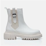 Yaya by Hotiç Ankle Boots - Ecru - Flat Cene