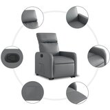  Naslonjač na podizanje od umjetne kože siva | shoptok.hr