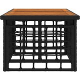  Stol za vrt Crna i prirodna 100 x 55 x 37 cm PE Rattan i Staklo | shoptok.hr
