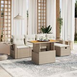  6-dijelni set vrtnih sofa s jastucima bež od poliratana | shoptok.hr