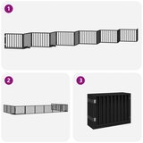  Vrata za pse s vratašcima 12 panela sklopiva 960 cm drvo topole | shoptok.hr