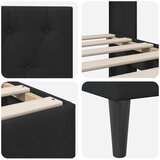  Krevetna konstrukcija s uzglavljem Crna 180 x 200 cm Baršun | shoptok.hr