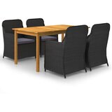  5-dijelni vrtni blagovaonski set crni | shoptok.hr