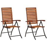Maison Chic Vrtni stoli - Stol za vrt s prilagodljivim naslonjalom 2 kosa trdna akacija JS2001, (21876026) | Shoptok.si