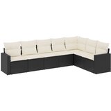  7-dijelni set vrtnih sofa od poliratana s jastucima crni | shoptok.hr