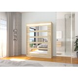 ADRK Drsna omara z ogledalom in LED osvetlitvijo MURANI 150 - SONOMA-SONOMA HRAST | Shoptok.si