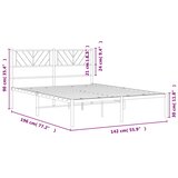  Metalni okvir za krevet s uzglavljem crni 135x190 cm | shoptok.hr