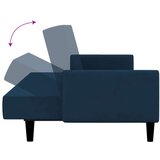 vidaXL Dvosjed na razvlačenje plavi baršunasti | shoptok.hr