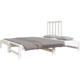  Izvlečna dnevna postelja bela 2x(90x190) cm trdna borovina, (20684757) | Shoptok.si