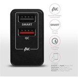 Axagon ACU-QS24 zidni punjač 1x USB-A QC 3.0 i 1x 1,2A, 24W, crni | shoptok.hr