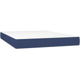 vidaXL Box spring postelja z vzmetnico modra 140x190 cm blag | Shoptok.si