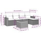  6-dijelni set vrtnih sofa s jastucima crni od poliratana | shoptok.hr