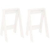 vidaXL Stolček 2 kosa bele barve 40x40x60 cm trdna borovina, (20700333) | Shoptok.si