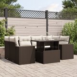  7-dijelni set vrtnih sofa od poliratana s jastucima smeđi | shoptok.hr