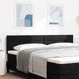  LED glava kreveta S LED lampica Crna 180 cm Poliester - Crna 180 cm Nizak uzglavlju | shoptok.hr