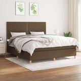  Box spring postelja z vzmetnico temno rjava 160x200 cm blago, (20901829) Cene