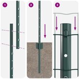 vidaXL Euro ograja z 5 U stebri 1,2x10 m zeleni jekleni | Shoptok.si