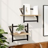 Maison Chic 2 kosi Stenske Police - Viseče police s prečkami sonoma hrast 30x25x30 cm, (21793699) | Shoptok.si