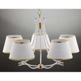 Jupiter 2084 - Luster na lancu SAMBA 5xE27/15W/230V bela/zlatna | Eponuda.com