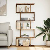 Sobna pregrada / regal za knjige 5 razina 70x24x161 cm drveni | shoptok.hr