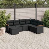  7-dijelni set vrtnih sofa od poliratana s jastucima crni | shoptok.hr