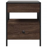  Noćni ormarić s beskonačnim LED boja smeđeg hrasta 40x40x51 cm | shoptok.hr