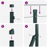 vidaXL varjena žična ograja z 7 spike stebrički Zelena 0.4x10 m jeklo | Shoptok.si