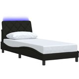  Okvir kreveta s LED-om bez madraca crni 90x190cm od tkanine | Eponuda.com