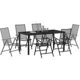  Vrtni set za objed 7 pcs Antracit Čelik s prahom premazan | shoptok.hr