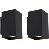 QAZQA Komplet 2 modernih stenskih svetilk črni kvadrat - Sandy | Shoptok.si