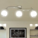 vidaXL Stropna lampa staklenim abažurima na zaobljenom okviru 3 E14 žarulje Cijene