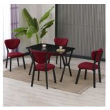 Hanah home Set Trpezarijski sto i 4 stolice Elma Burgundy Black | Eponuda.com