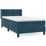 Box spring krevet s madracem tamnoplavi 90x190 cm baršunasti | shoptok.hr
