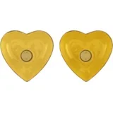 Metal - svečnik v obliki srca 10 x 3 cm - rumena