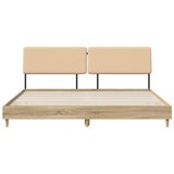  Bračni krevet s uzglavljem Sonoma hrast i krem 200 x 200 cm - Hrast sonoma 200 x 200 cm | shoptok.hr