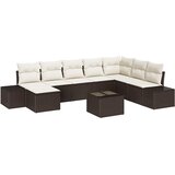  Sjedeća garnitura za vrt 8 kom. Smeđa i krem poliratan 319 x 209 x 85 cm | shoptok.hr
