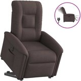 Maison Chic Električni naslanjač - Relax naslanjač s funkcijo vstajanja temno rjavo blago, (22061814) | Shoptok.si