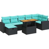  Vrtna garnitura - 8-dijelni set vrtnih sofa od poliratana s jastucima sivi bagrem - Siva 1 | shoptok.hr