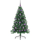 vidaXL Umjetna preddekorirana božićna jelka Zelena 150 cm PVC | Shoptok.si